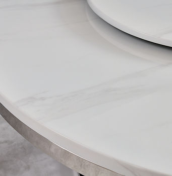 Unico White/Chrome Dining Table D605