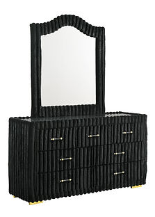 Henley Black Corduroy LED Fireplace/TV Lift Platform Bedroom Set B2040