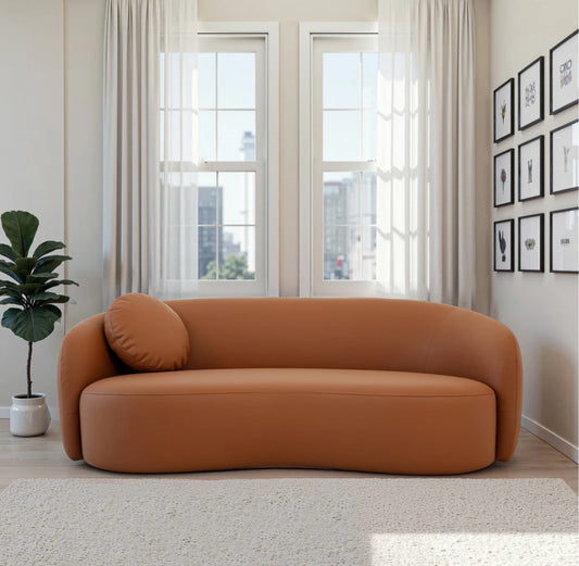 Porter Cognac Vegan Leather Sofa