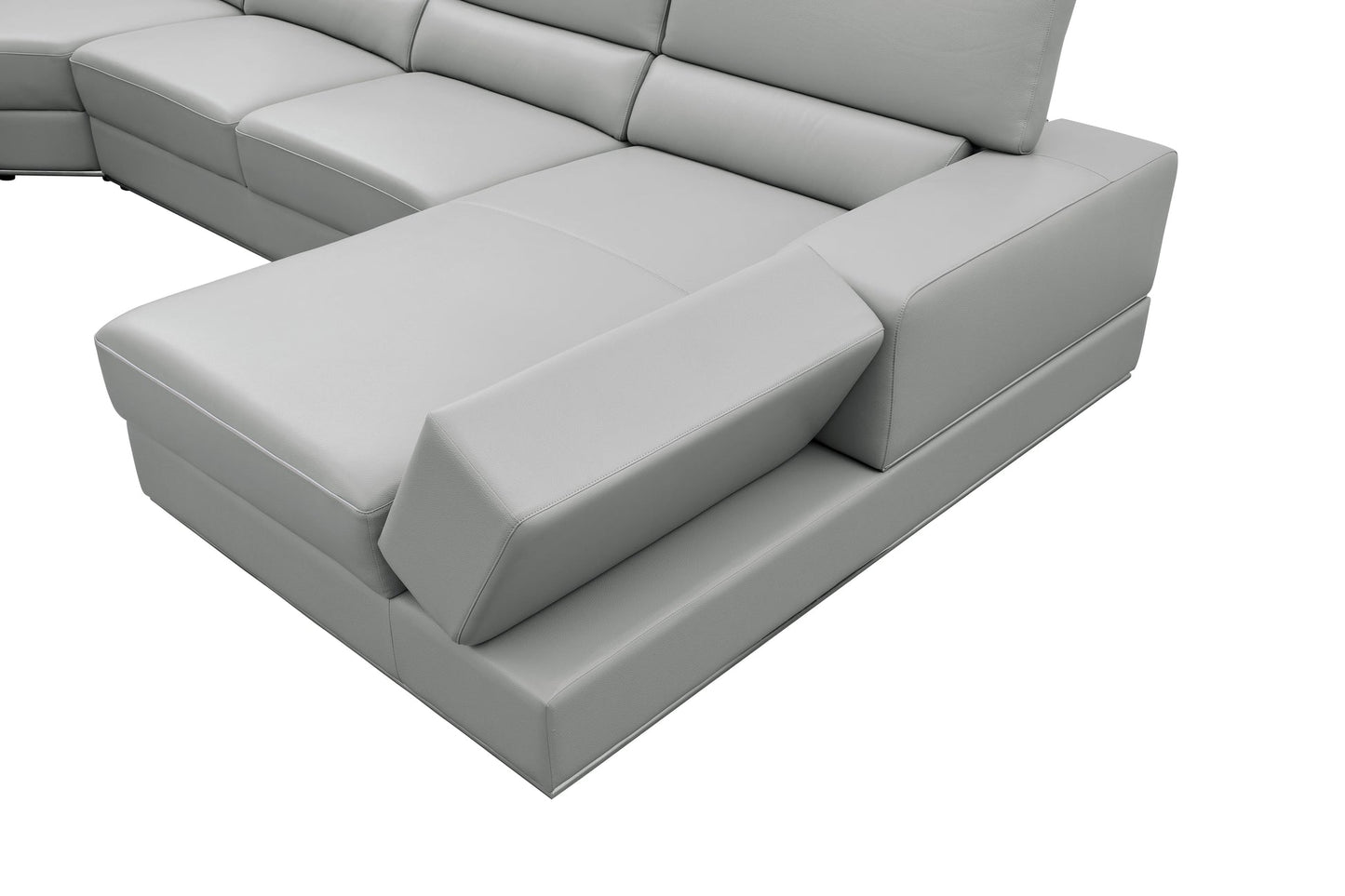 Nella Grey Sectional Sofa | Italian Leather Match MI-5107