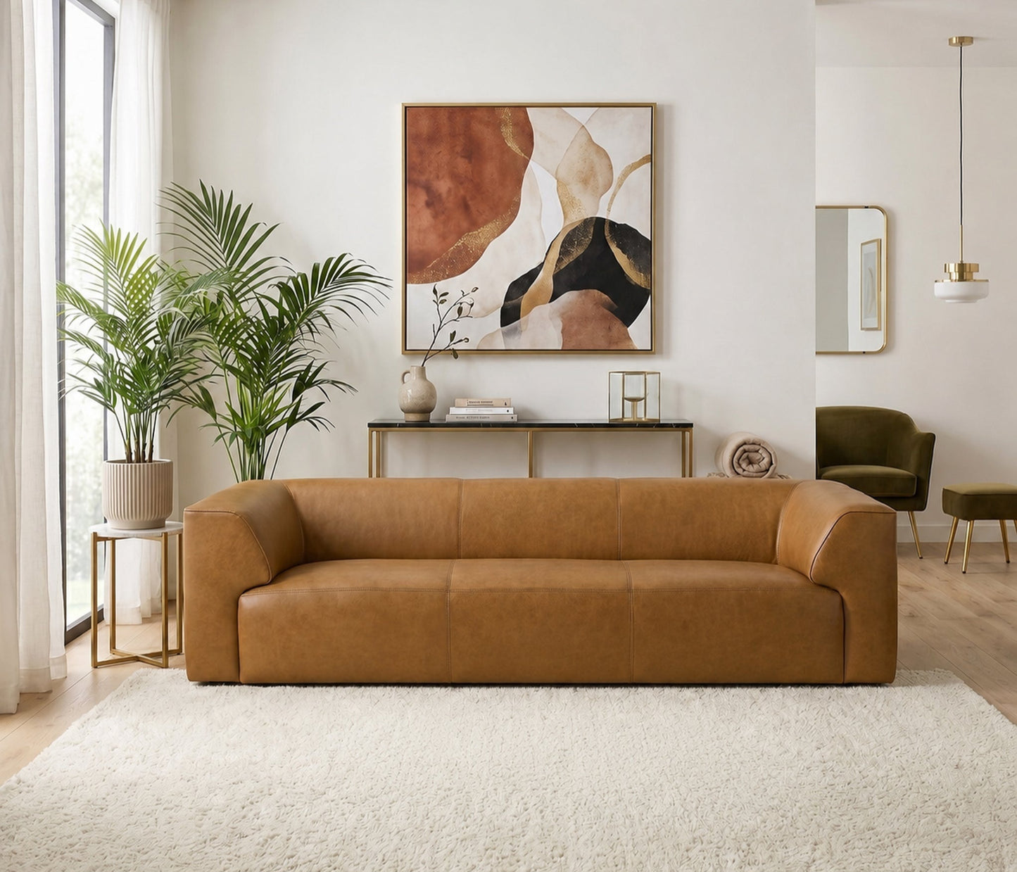 Rialto GENUINE LEATHER 105" Sofa
