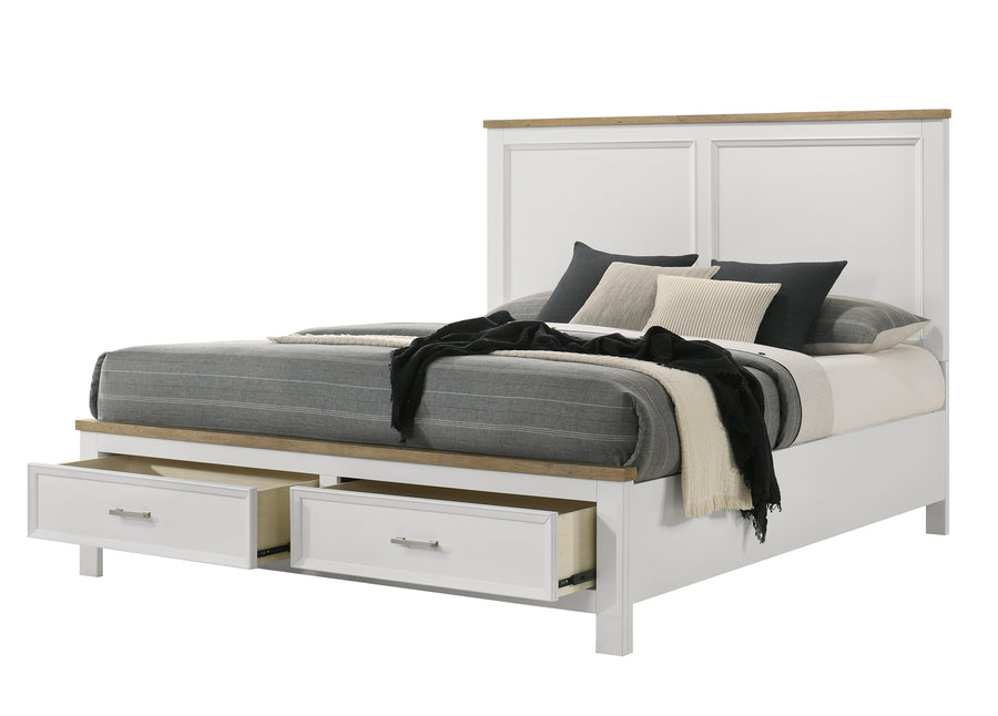 Aston White Storage Platform Bedroom Set B6550
