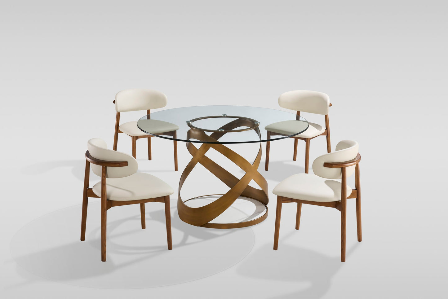 Dimi Clear Glass/Bronze 5pc Dining Room Set D1550