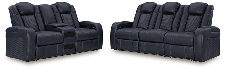 Fyne-Dyme Sapphire Power Reclining Sofa and Loveseat 36603