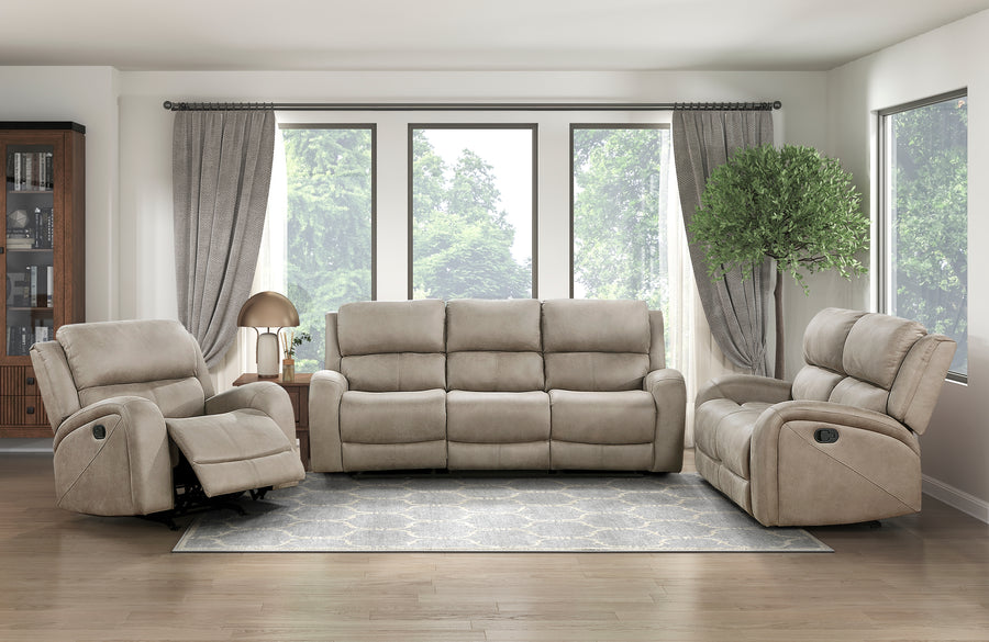 Pagosa Brown Microfiber Reclining Sofa and Loveseat 9601