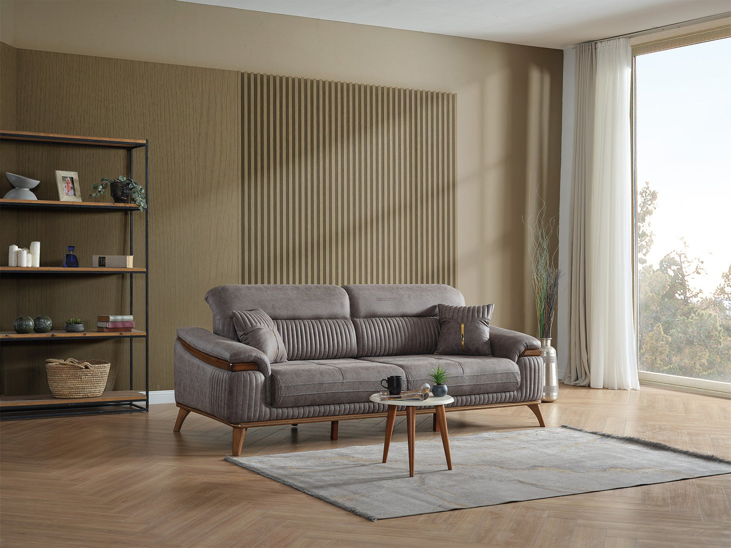Beta 3-pieces (Sofa & Loveseat & Chair) Livingroom Set Fume