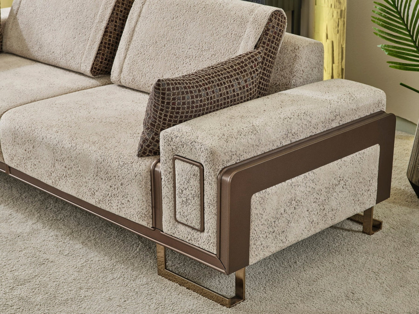Nirvana 4-pieces (2 Four Seat Sofa & 2 Chair) Livingroom Set Beige