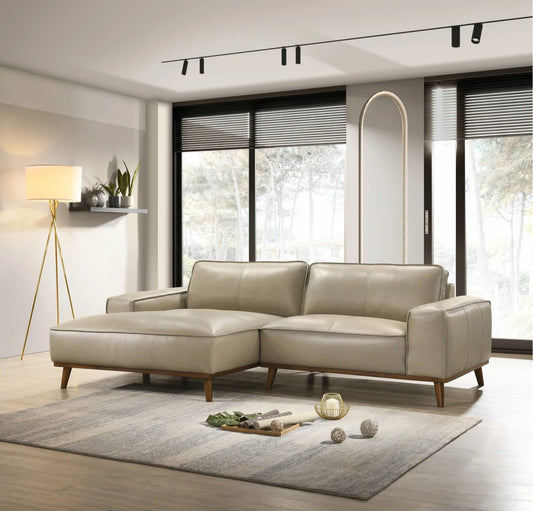 Kerrville Beige Genuine Leather Left Sectional