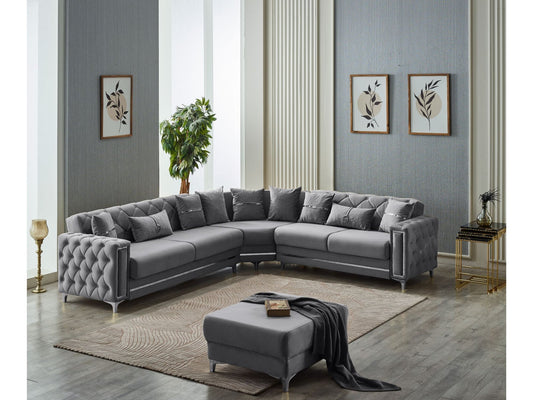 Bolivya Convertible Sectional Sofa Grey