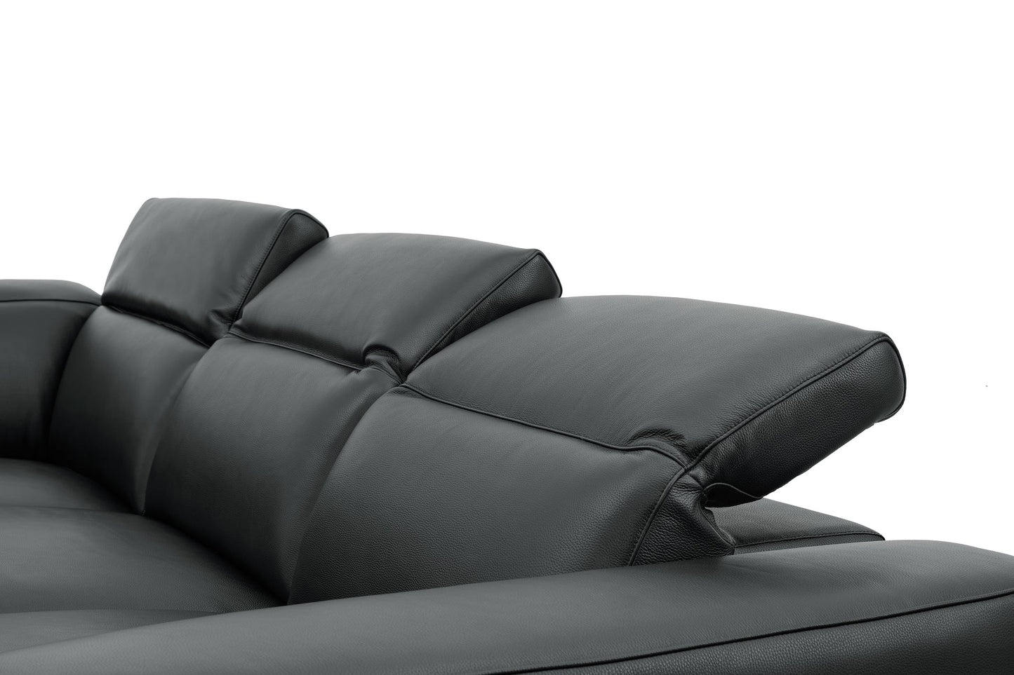Holly Black Italian Leather/Match POWER Reclining Corner Sectional (3 Power Recliners + 1 Console) MI-2520