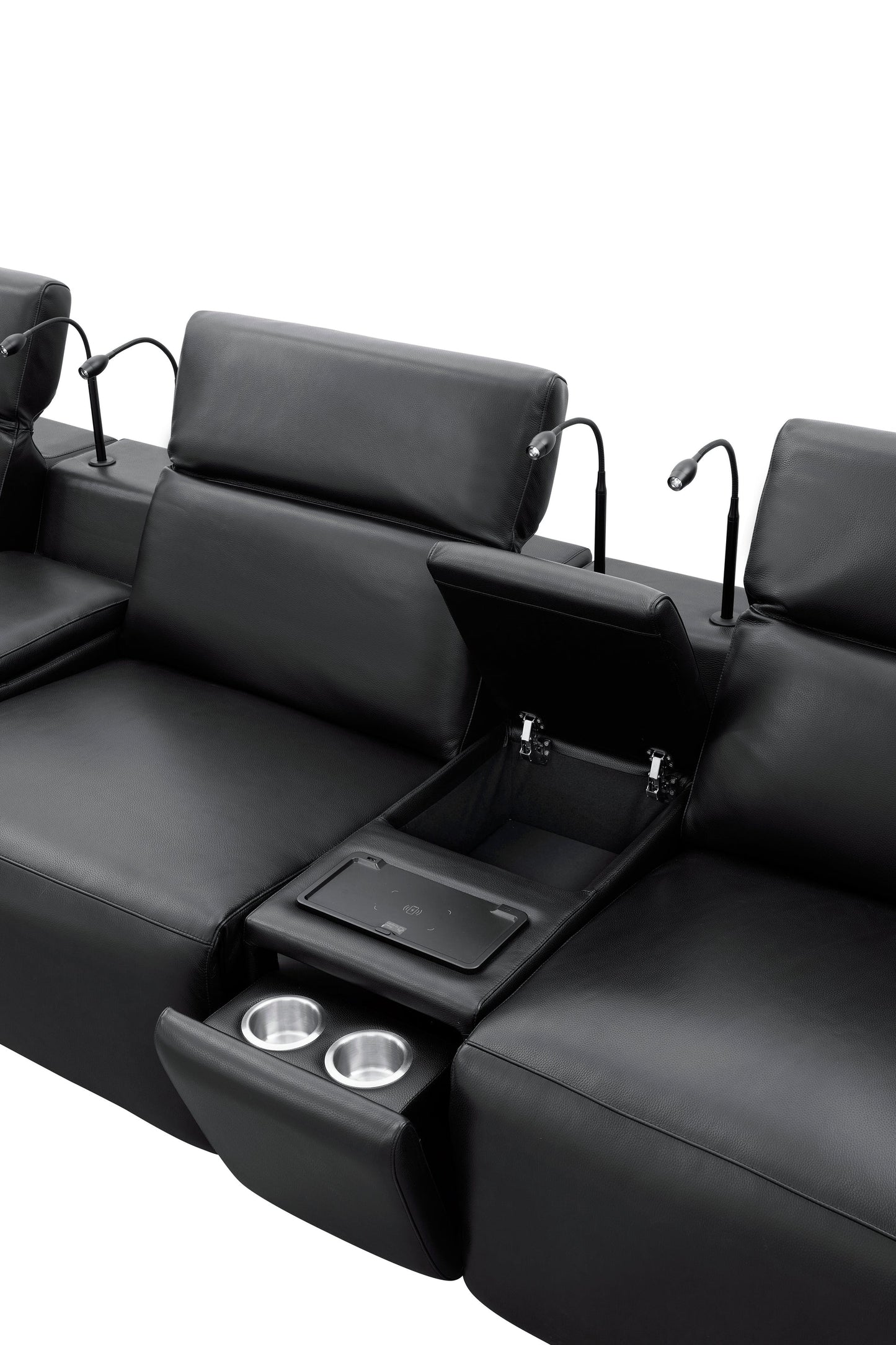 Diamante Black 3pc POWER Reclining Sofa MI-2515