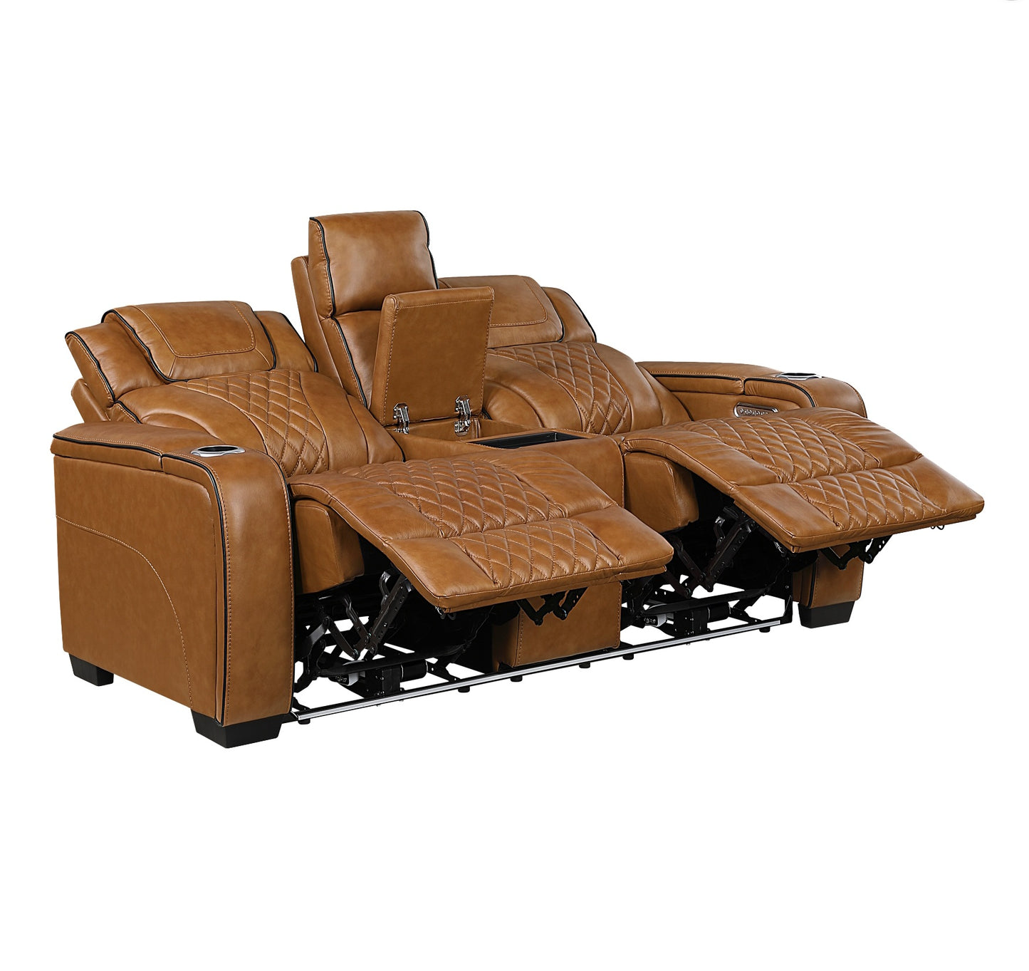 Apex TOP GRAIN LEATHER/POWER/LED/MASSAGE Reclining Set 8449