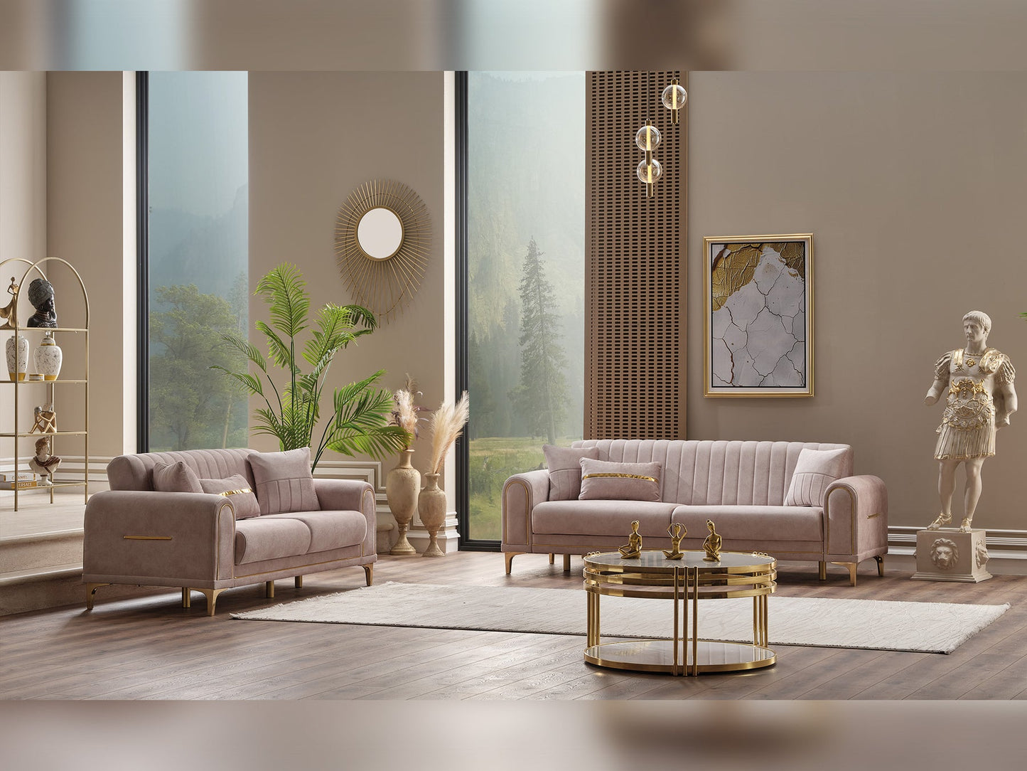 Orion 3-pieces (Sofa & Loveseat & Chair) Livingroom Set Cream