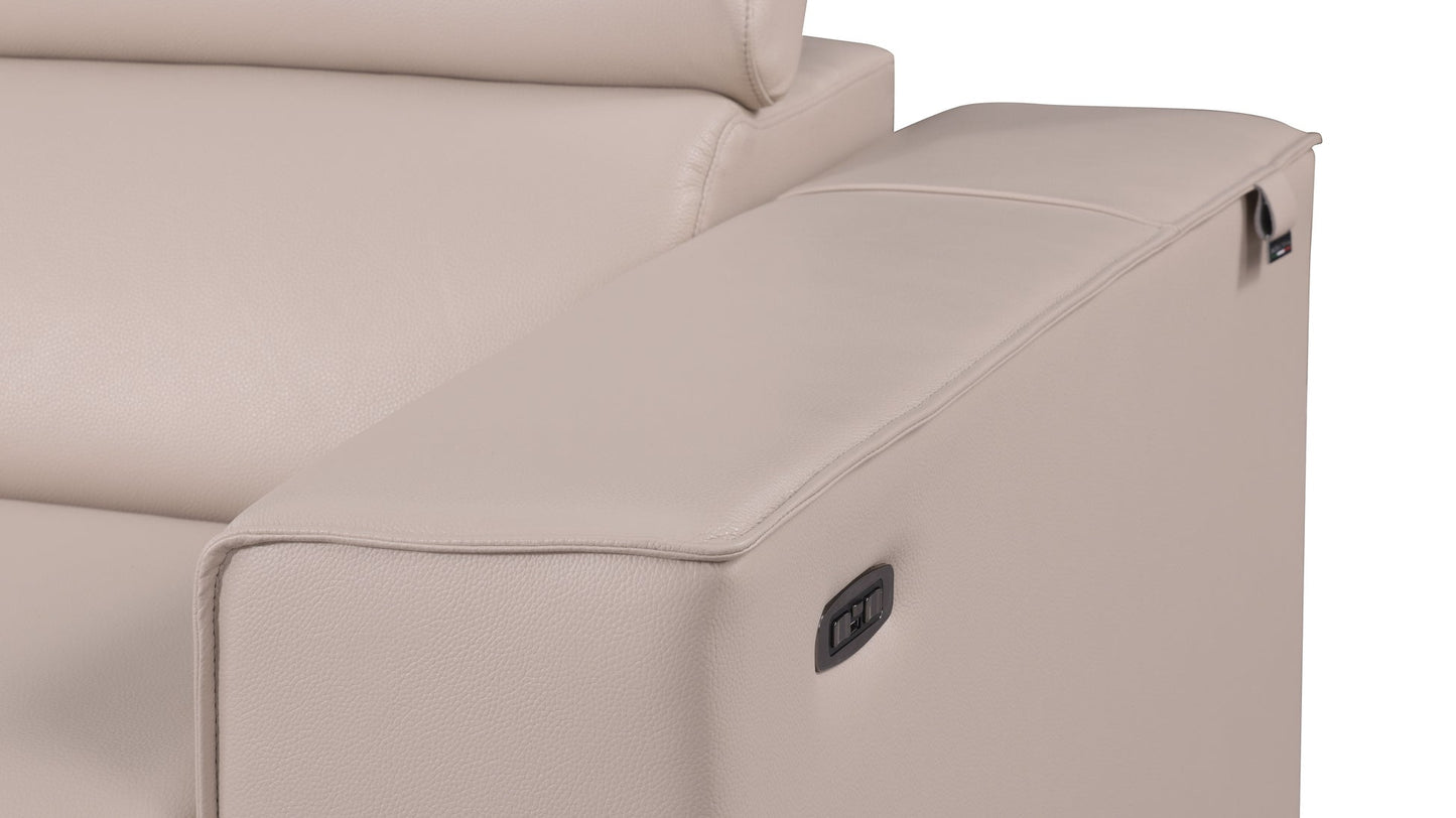 Picasso Beige 2-POWER Leather  Match 6pc Sectional  MI631