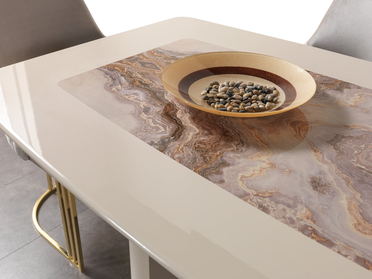 Carlina Ivory Luxury 7-Piece Dining Set
