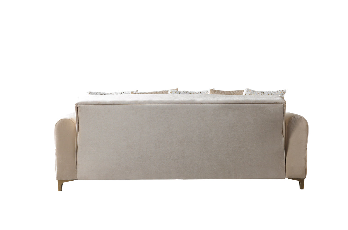 Sandra Ivory Velvet Sofa 88" & Loveseat 64"