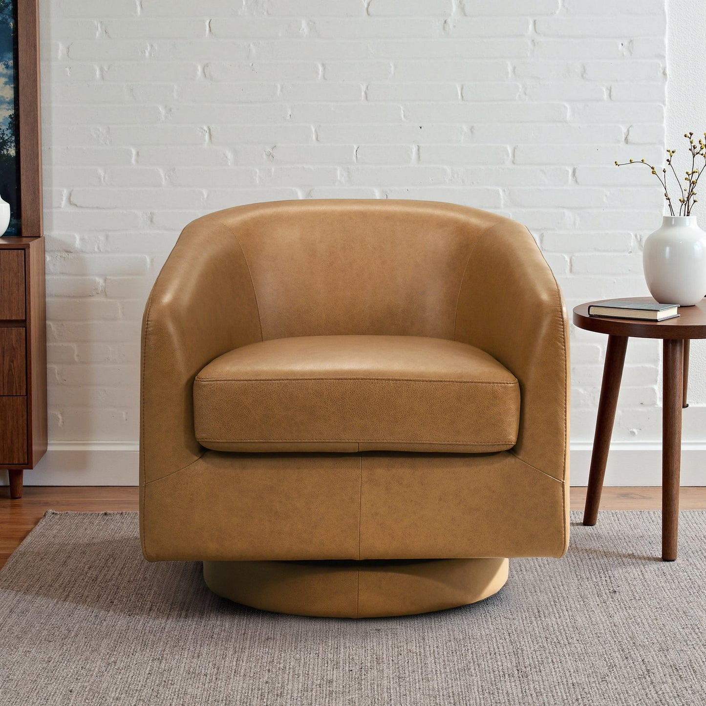 Danville Tan TOP GRAIN LEATHER Swivel Chair