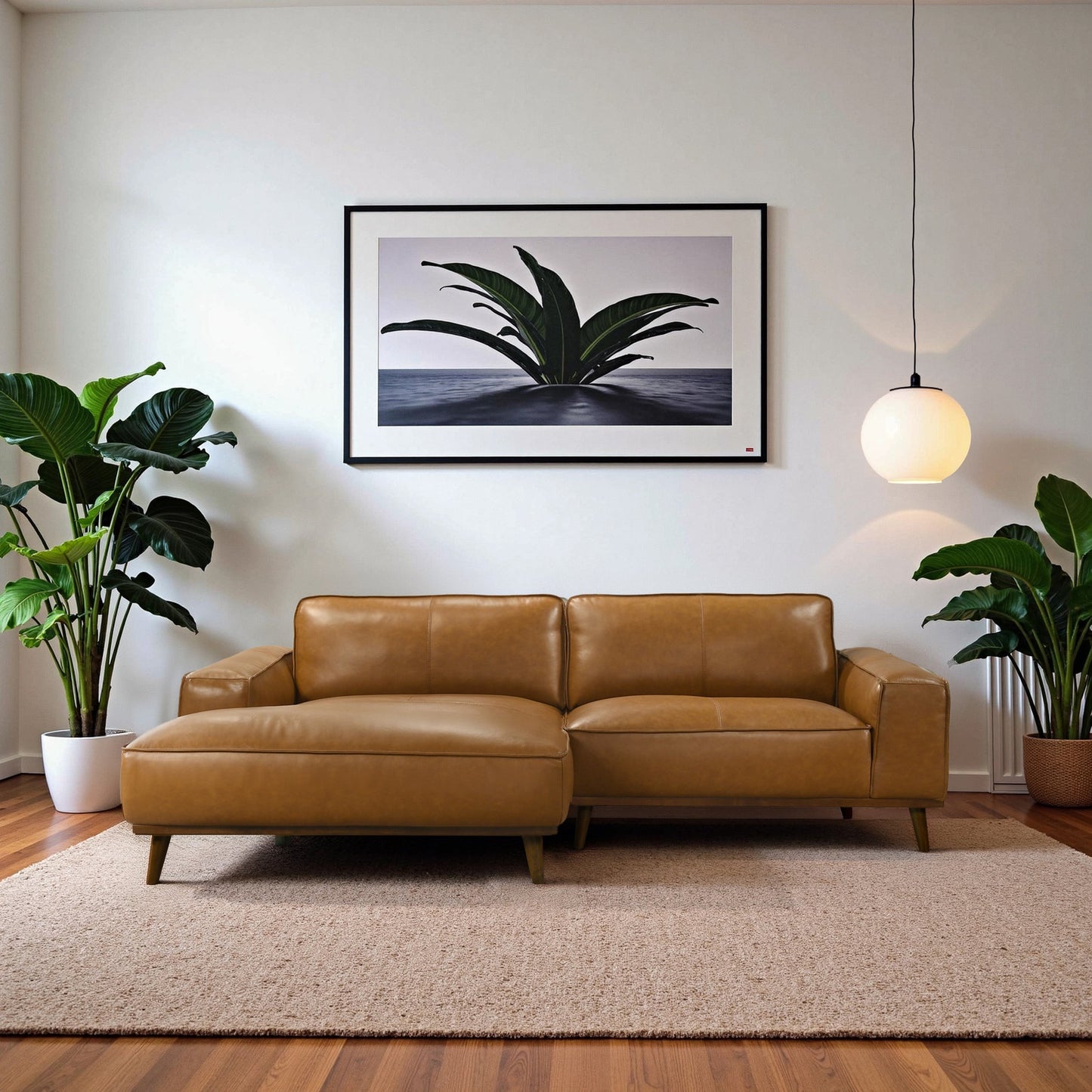 Kerrville Tan Genuine Leather Left Sectional