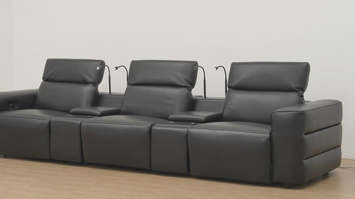 Diamante Black 3pc POWER Reclining Sofa MI-2515
