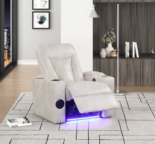 Topgun2 Ivory POWER/LED/BLUETOOTH SPEAKERS Reclining Chair