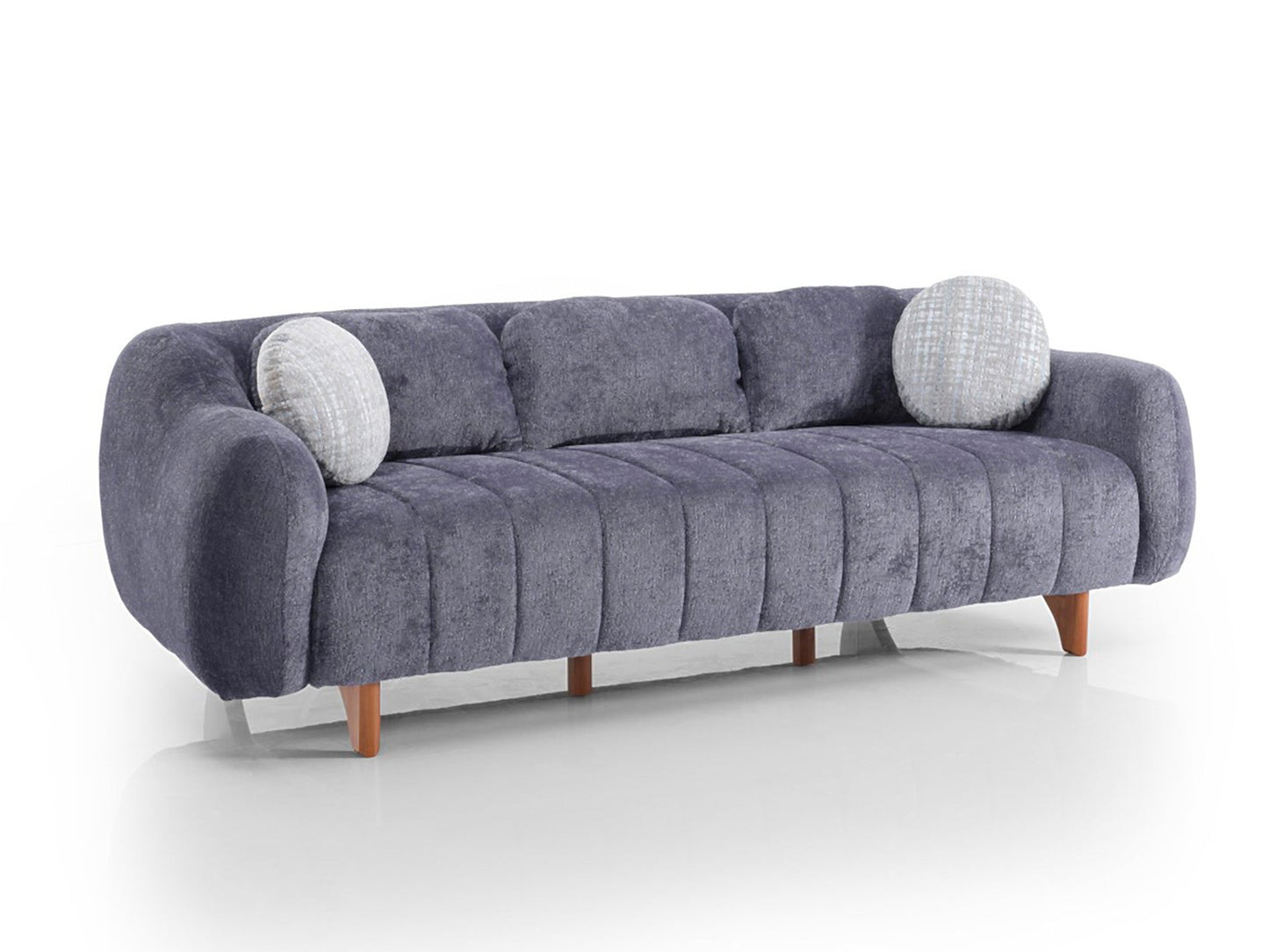 Snowy 3-pieces (Sofa & Loveseat & Swivel Chair) Livingroom Set Anthracite