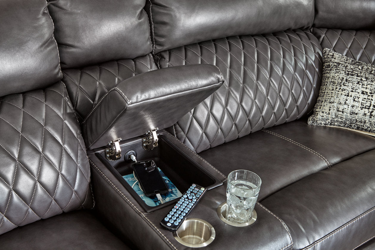 Samperstone Gray 6pc POWER Reclining Sectional 55203