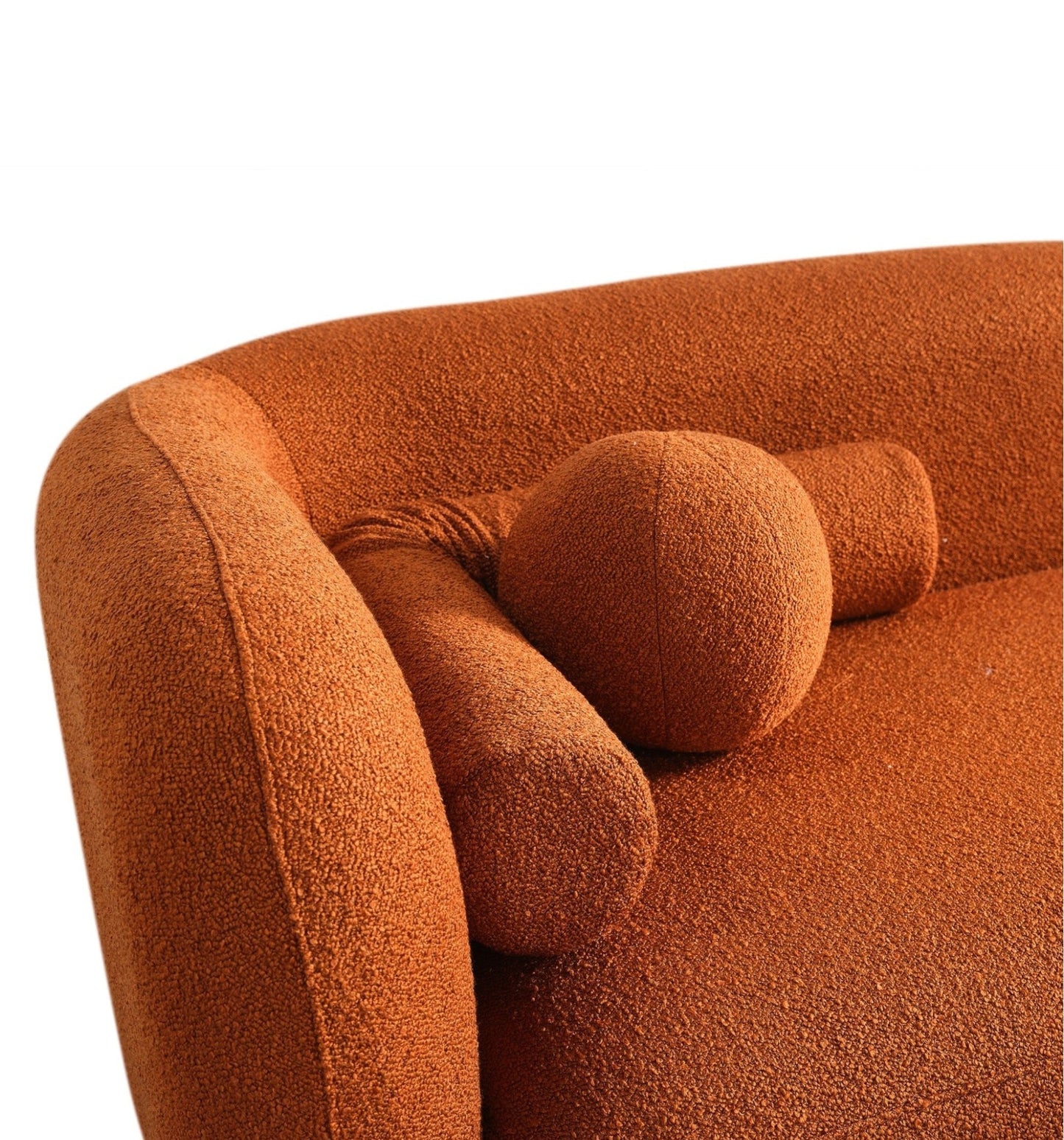 Donna Japandi Style Burnt Orange Boucle Sofa