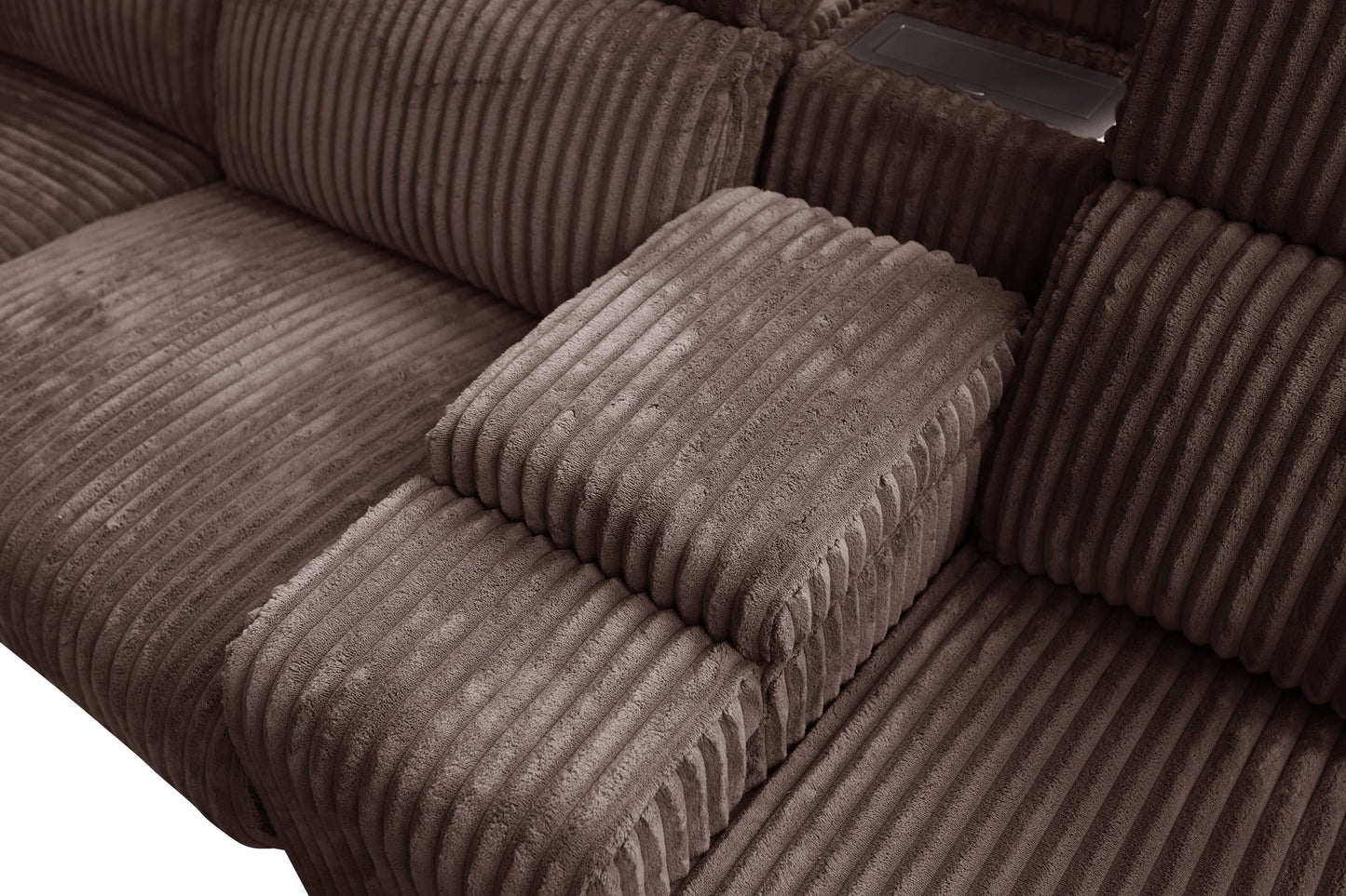 Yash Brown Corduroy POWER Reclining Sectional S7033