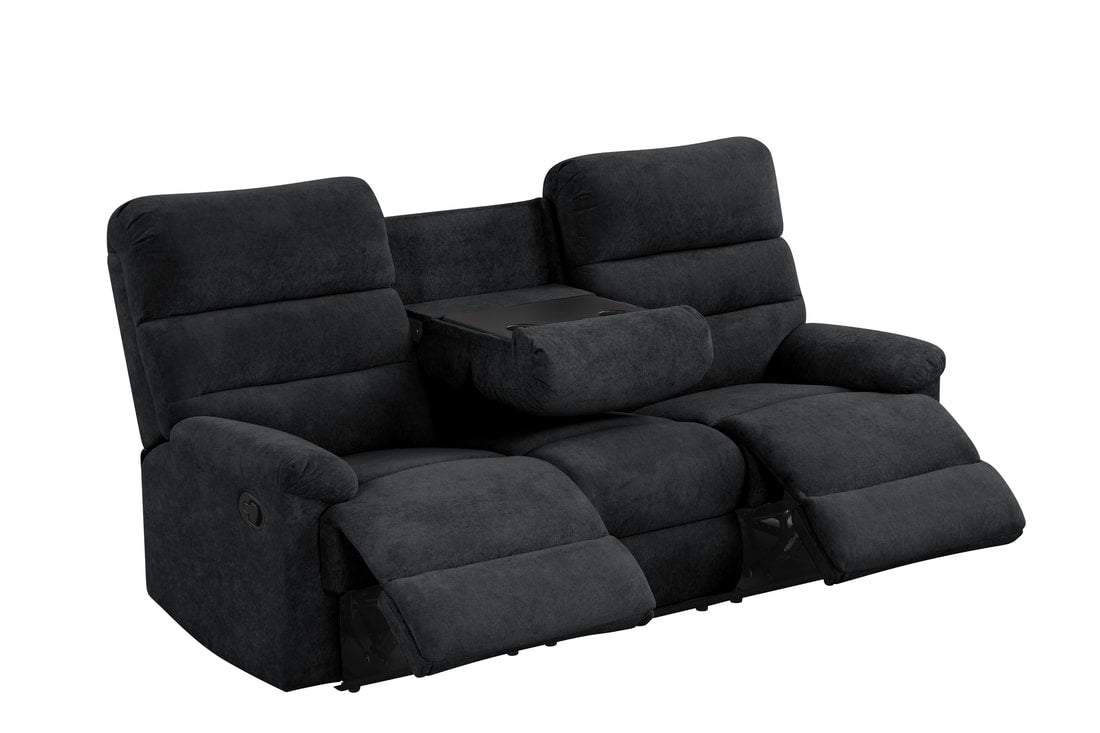 Albert20 Black WATER RESISTANT Fabric 3pc Reclining Set