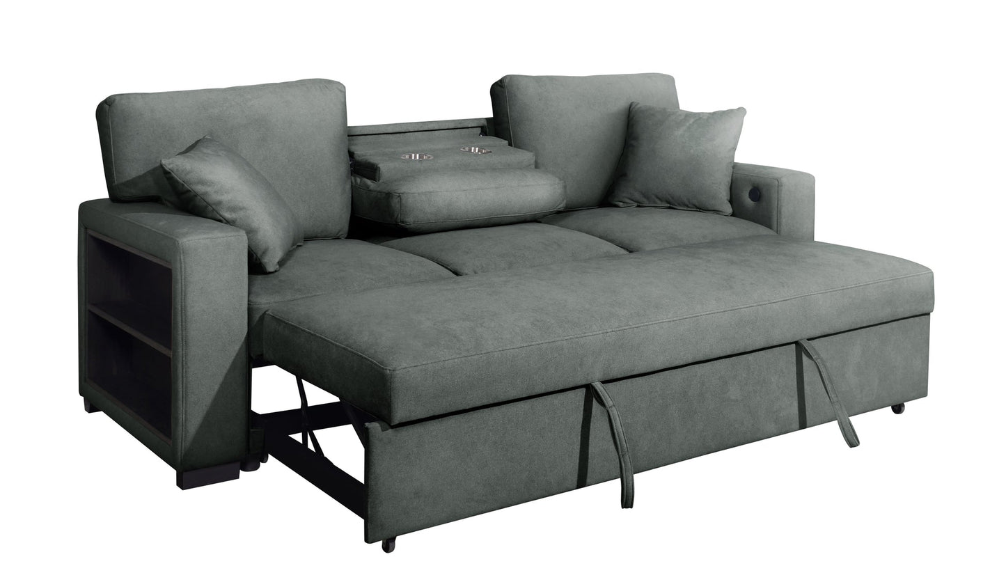 Bexley Grey Fabric Pull-Out Bed Living Room Set S3690