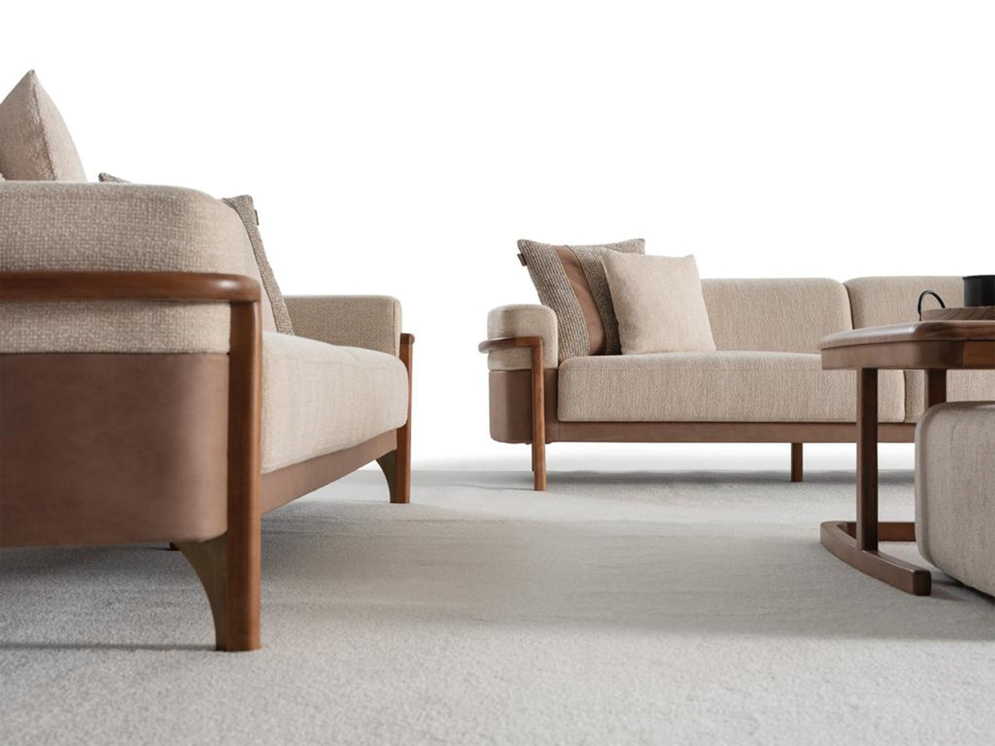 Odin 4-pieces (4 Seater Sofa &  3 Seater Sofa & 2 Chair) Livingroom Set Cream