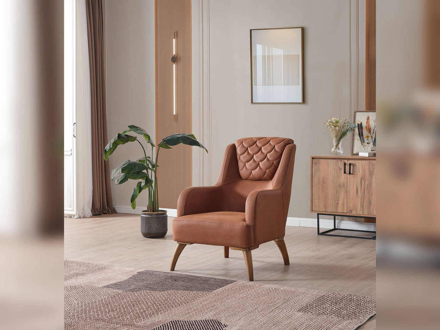Ruby 3-pieces (Sofa & Loveseat & Chair) Livingroom Set Brick