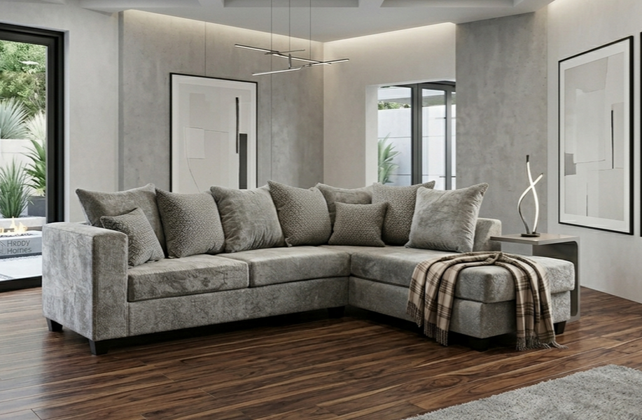 Hudson Grey Fabric Sectional 110