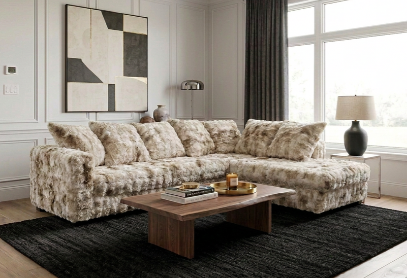 Mamba Beige Fabric Sectional