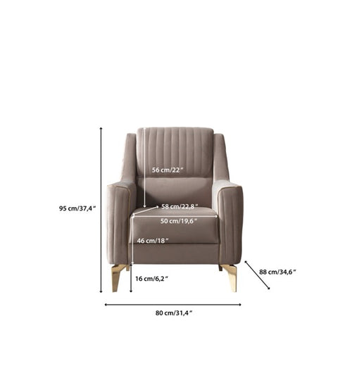 Sandra Coffee Velvet Sofa 88" & Loveseat 64"