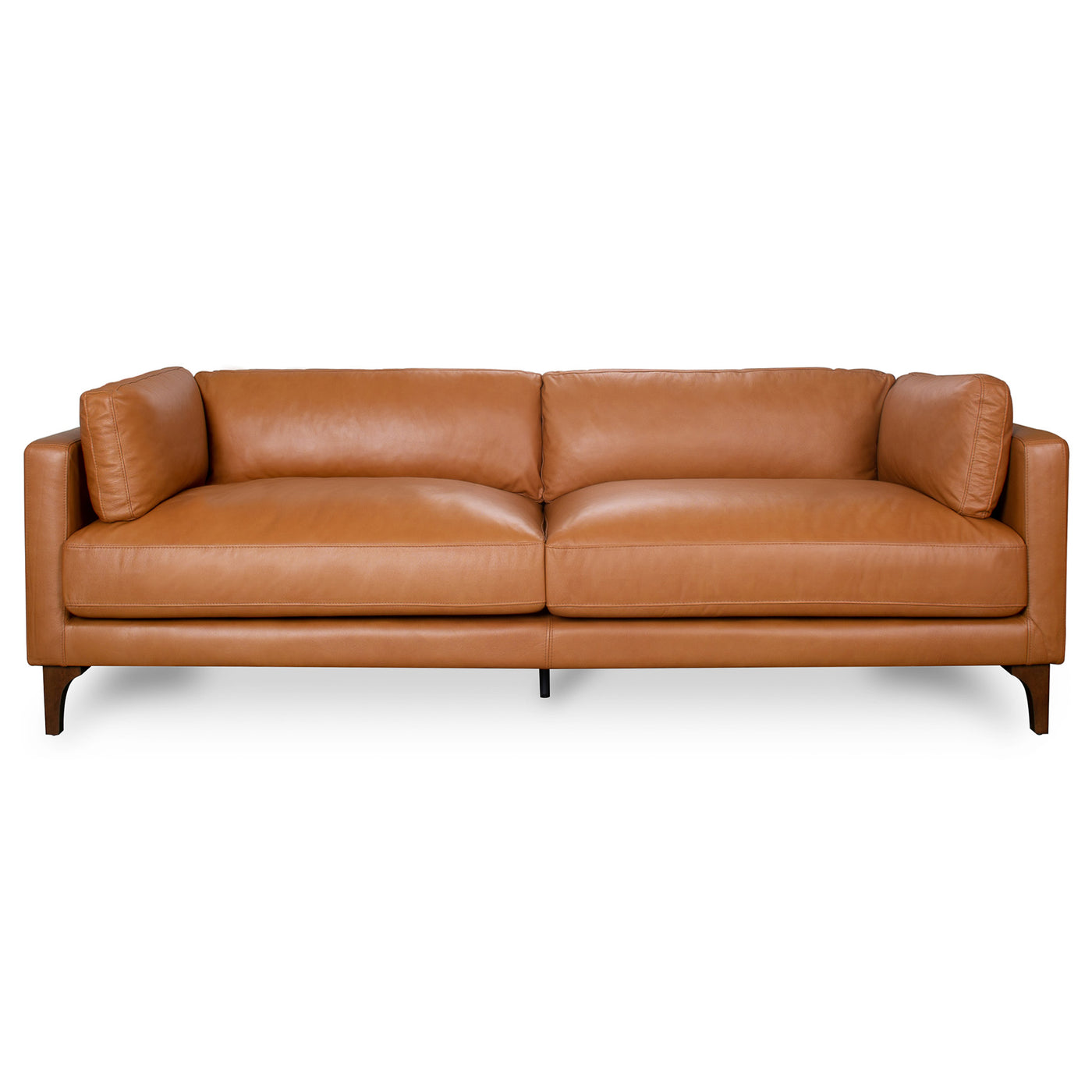 Bellrose Mid-Century Modern Genuine Leather Sofa