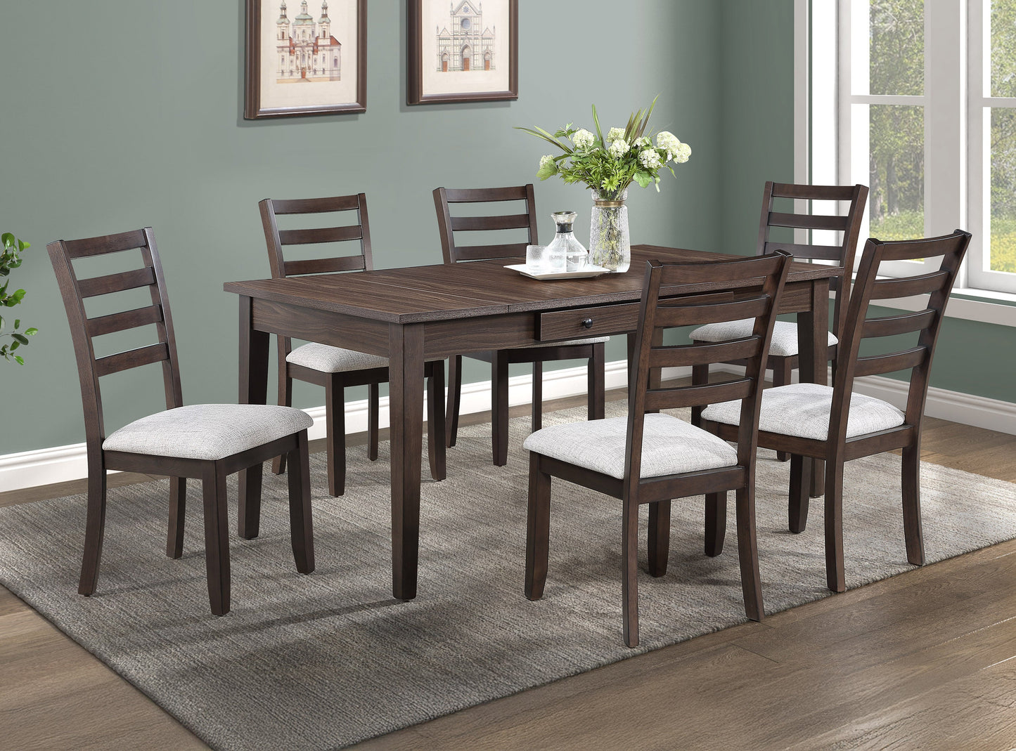 Wagner Brown/Beige Dining Set 2326 - Harwin Furniture