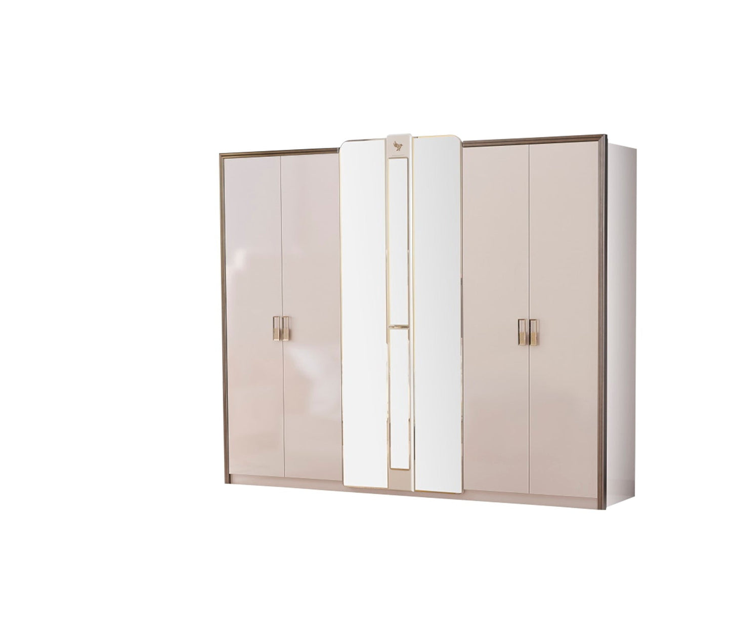 Nirvana Luxury Bedroom Set (Bed & Dresser With Mirror & Ottoman & 2 Nightstand With Back )