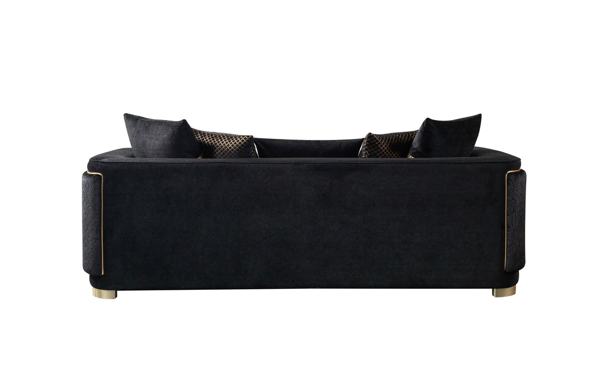 Carlina Black Velvet Living Room Set