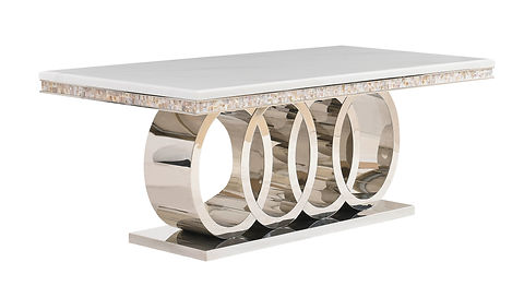 Giovanni White/Chrome Dining Table D620