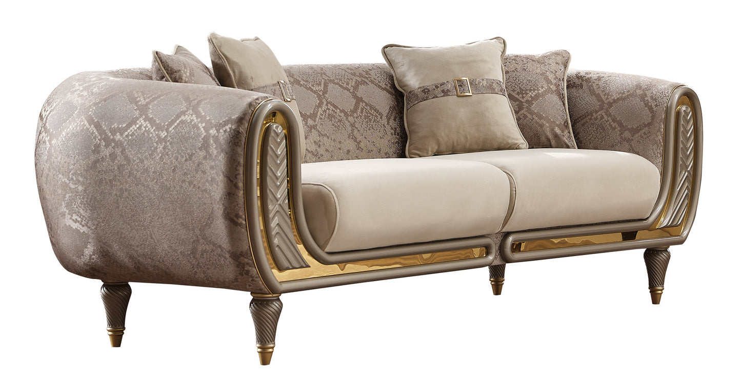 Lima 3-pieces (Sofa & Loveseat & Chair) Livingroom Set Cream