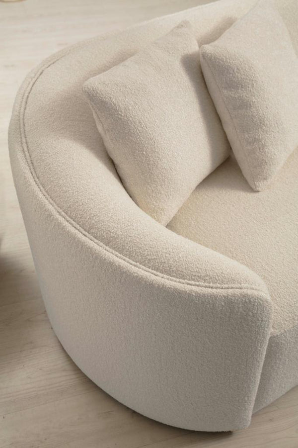 Cloe Ivory Boucle Curved LAF 134" Sectional