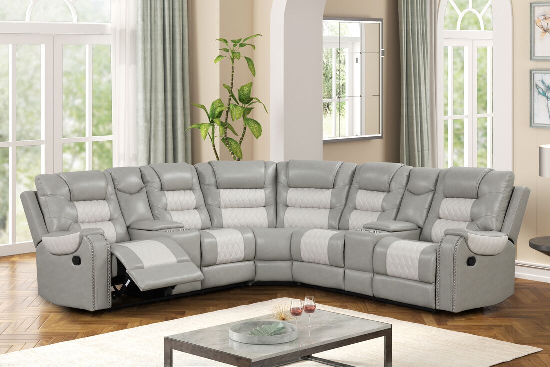 Jordan1 Gray Reclining Sectional