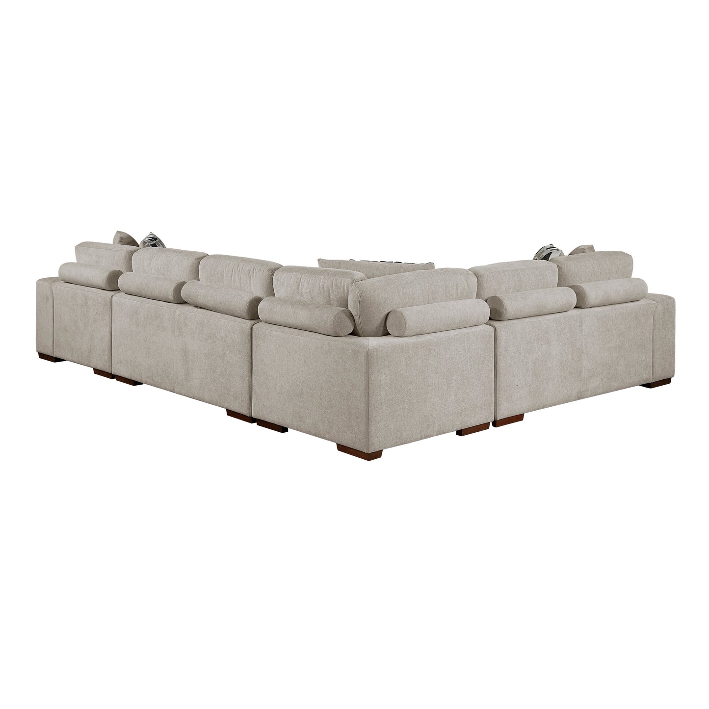 Raife Taupe 5pc Sectional with Right Chaise and Ottoman 9624