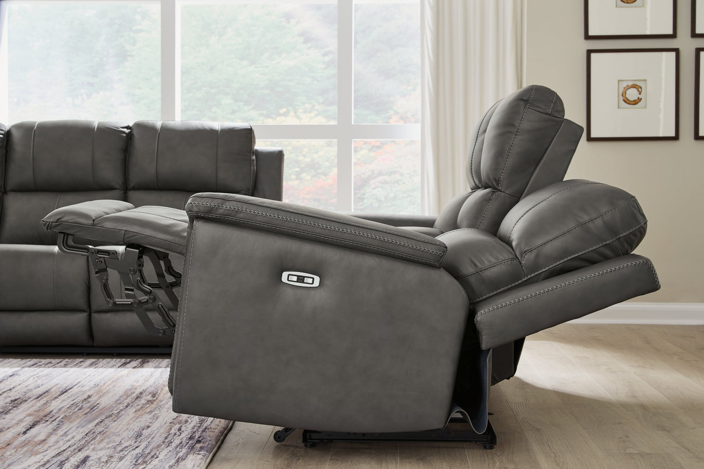 Bleckley Anchor POWER/TOP GRAIN LEATHER Reclining Sofa andLoveseat| PCU1200015