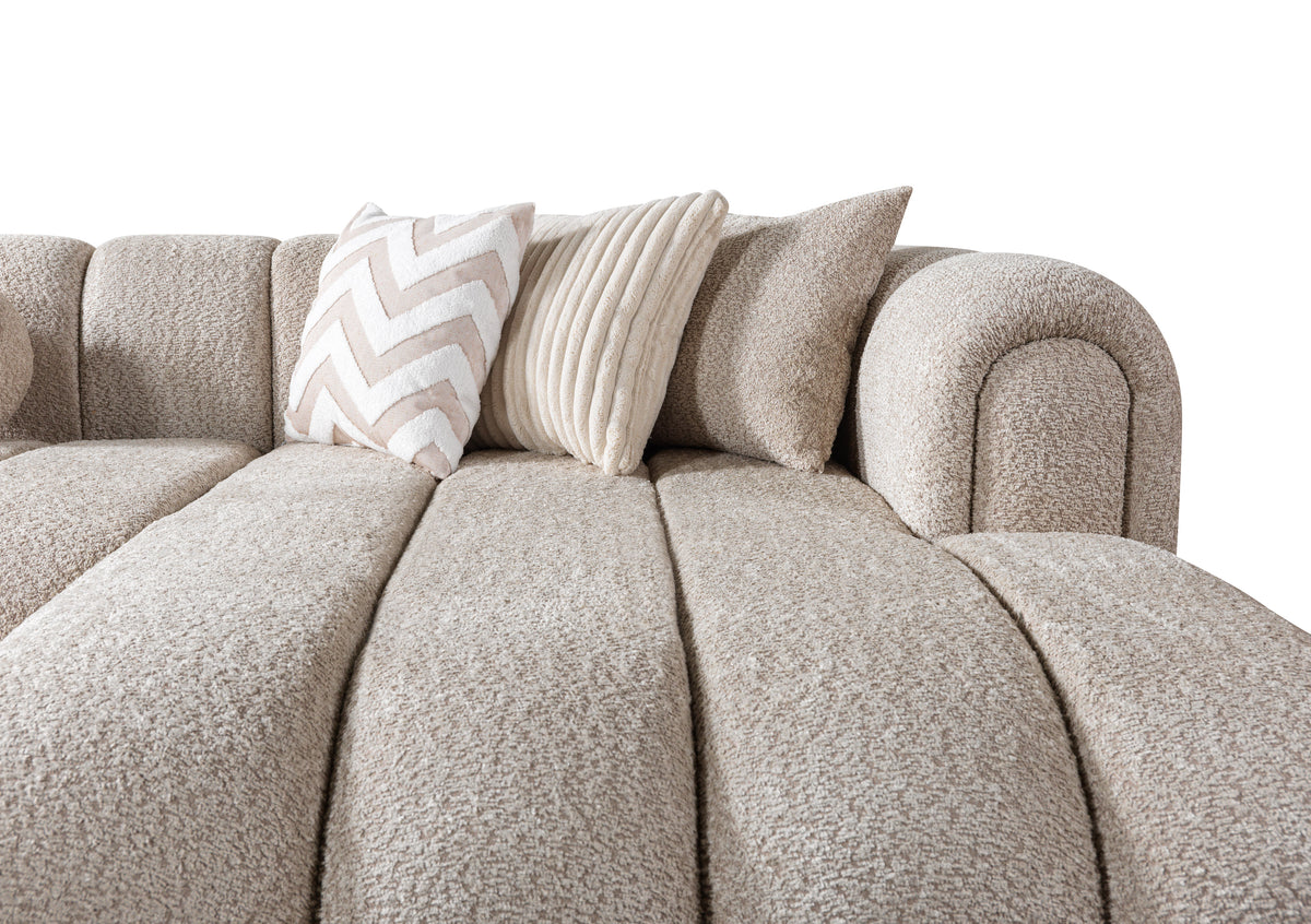 Lis Sand Boucle Double Chaise 147" Sectional