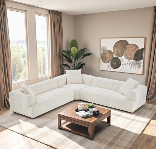 Kaynes Ivory Boucle Corner Sofa