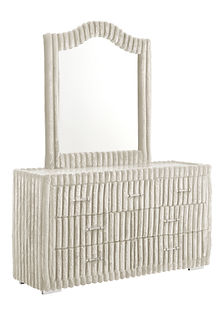 Atlam Cream Corduroy Platform Bedroom Set  B9013