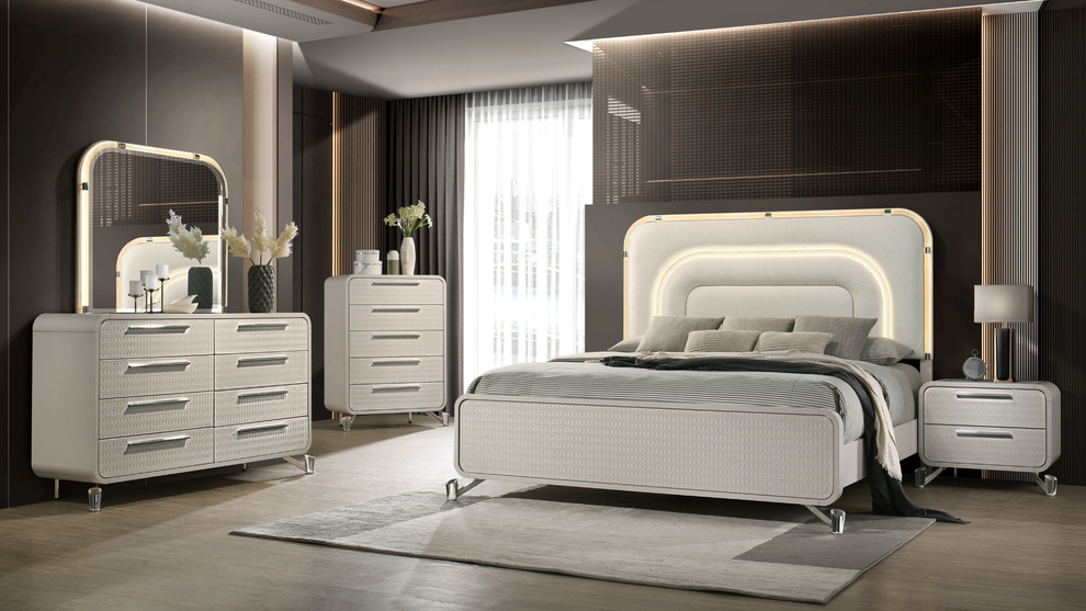 Delilah Beige LED Panel Bedroom Set B6750