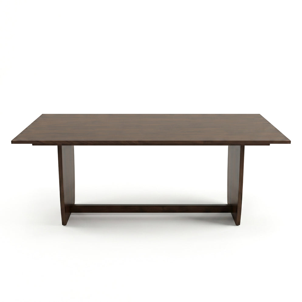Preston Solid Wood Dining Table with Trestle Base in Warm Walnut Finish